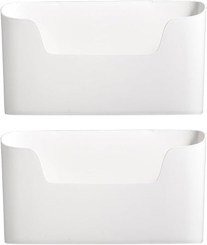 Pack of 2 Wall Mounted Storage Shelf Efficient Wrap Storage Box Adhesive Organizers Rack for Cabinet Door