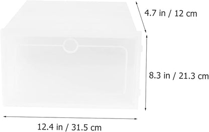 Outanaya 6pcs Thicken Shoes Storage Boxes Stackable Shoe Racks Plastic Containers Keep Your Home Tidy