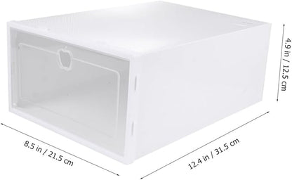 Hemobllo 6pcs Stackable Transparent Shoe Storage Boxes Organizer for Closet Drawer Type Protective Shoe Organizer for Heels Sneakers Slippers Boots PP Material Multi Functional Space Saving