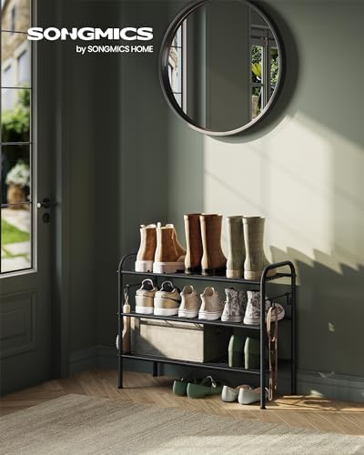 SONGMICS 3-Tier Metal Shoe Rack, Shoe Orgainzer, 26.7" Wide, Holds 12 Pairs - Image 2