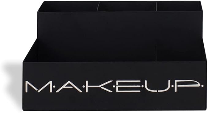 GEGUTON Makeup Organizer Box - Organization Display for Makeups, Cosmetics Steel Storage Set for Vanity, Birthday Gifts for Mom, Women & Girls, Gift for Her - Beauty Collection - Black