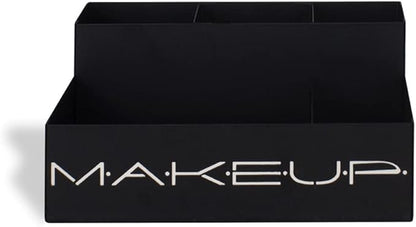 GEGUTON Makeup Organizer Box - Organization Display for Makeups, Cosmetics Steel Storage Set for Vanity, Birthday Gifts for Mom, Women & Girls, Gift for Her - Beauty Collection - Black