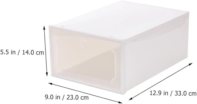 Large Plastic Shoe Storage Box Set, 6pcs Thickened Drawer-style Shoe Organizer with Flip Lid for Closet and Home Storage