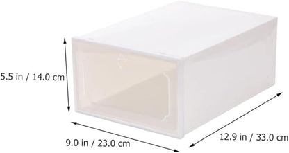 Large Plastic Shoe Storage Box Set, 6pcs Thickened Drawer-style Shoe Organizer with Flip Lid for Closet and Home Storage