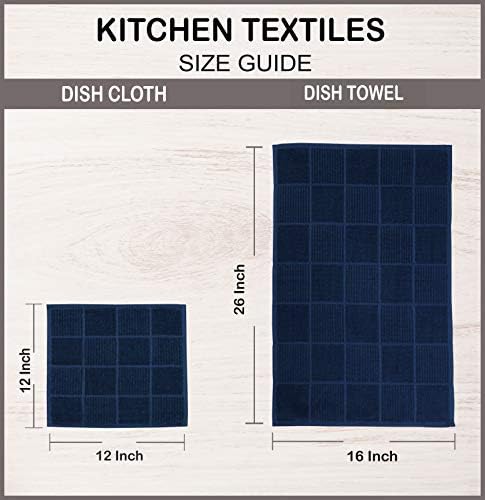 AMOUR INFINI Dish Cloths for Washing Dishes Set of 8 - Highly Absorbent, Super Soft Kitchen Dishcloths - Reusable Quick Dry Dish Rags for Cleaning & Drying Kitchen Linens (12x12 Inch - Blue) - Image 5