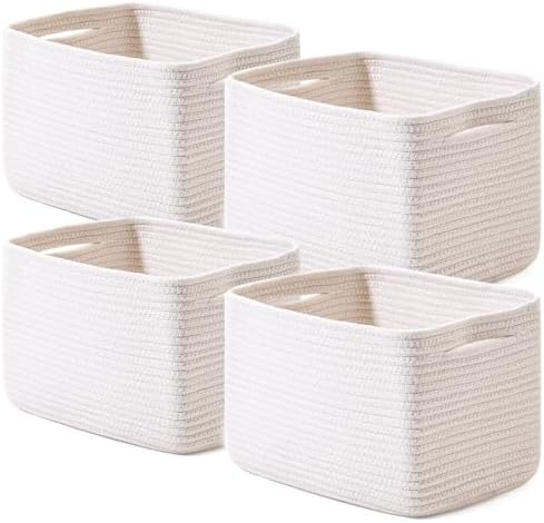 ICERZCZ Storage Baskets for Organizing 12.5"x9.1"x7.9" (4 Packs) Off White by ICERZCZ