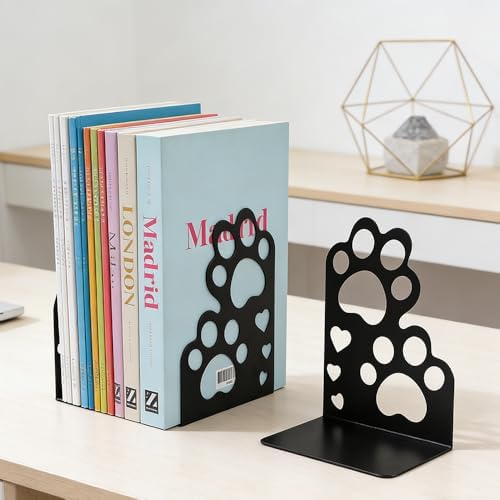 Cat Paw Book Ends, Metal Heavy Duty Bookends for Shelves - Image 7