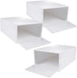 SOLUSTRE 3pcs Shoe Box Stackable Storage Organizer for Sneakers Plastic Cabinet Organizer