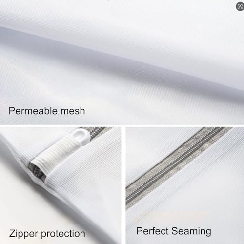 Mesh Laundry Bags for Washing Machine, Fine Mesh Delicates Bags 3 Pack Travel Storage Organize Bag for Clothes, Zippered Garment Wash Bag (XL L M - Image 4