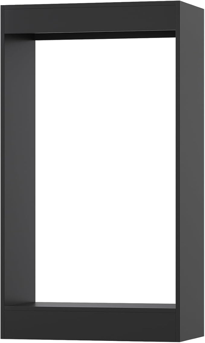 Double Hanging Closet Unit, Modular Closet System, Wood Closet System Organizer with Storage for Walk in Closets, Clothing Rack Wardrobe Closet for Hanging Clothes, Bedroom, Black, 25.5" W