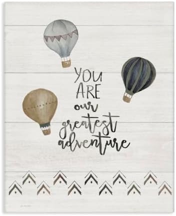 'Our Greatest Adventure Neutral Grey Hot Air'| Canvas Art by StupellIndustries