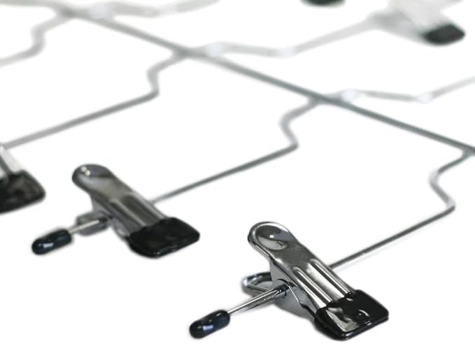 HUJI Sturdy 4 Tier Trouser Skirt Pants Hanger Chrome and Black Vinyl (Set of 3, 4 Tier Trouser Hangers)