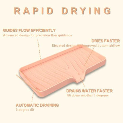 Silicone Soap Dish with Drainer | Quick-Dry Holder for Sponge, Dispenser, Scrubber, Bottle and Cup | for Kitchen, Shower and Bathroom (Pink, Large, 1 Pack)