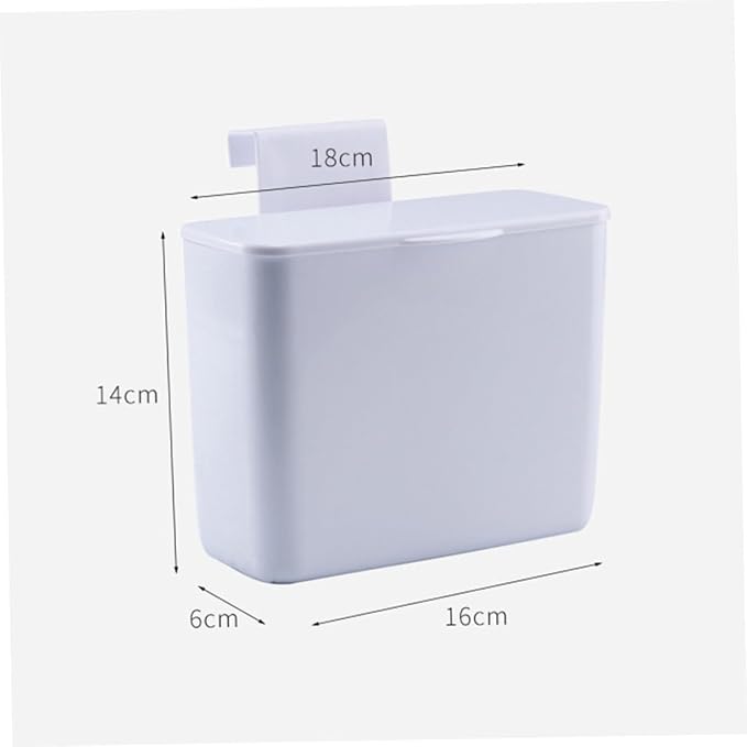 WOONEKY Cabinet Door Hanging Cosmetic Storage Box with Lid Multifunctional Plastic Sundries Organizer for Bathroom -Saving Design Easy Installation White