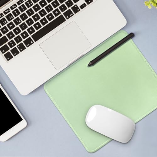 FROGIGO Mouse Pad with Stitched Edges - Solid Color Mousepad for Women, 9.25 x 7.75 inch Washable Square Desk Pad, Non-Slip Rubber Base, Office Home Laptop Accessories - Sage Green - Image 4