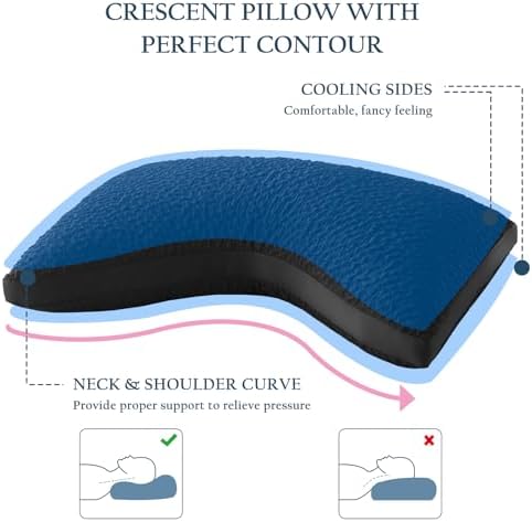 Side Sleeper Pillow for Neck & Shoulder Comfort, Cooling Cervical Contour - Image 2
