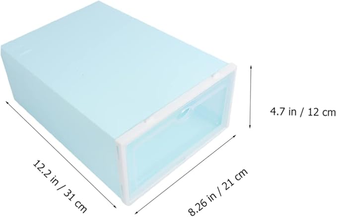 Mobestech 6PCS Thickened Shoe Box Storage Container Stackable Plastic Organizer for Sneakers Endurable Shoe Bin with Lid for Closet and Entryway