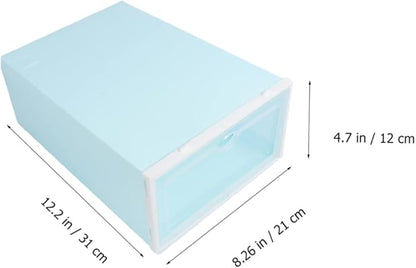 Mobestech 6PCS Thickened Shoe Box Storage Container Stackable Plastic Organizer for Sneakers Endurable Shoe Bin with Lid for Closet and Entryway