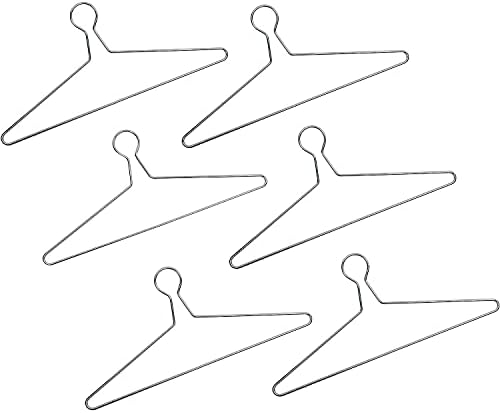 Global Industrial Anti-Theft Closed Loop Coat Hangers, Heavy Duty Chrome, 6/Pk