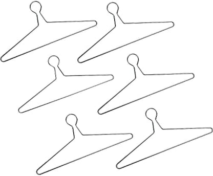 Global Industrial Anti-Theft Closed Loop Coat Hangers, Heavy Duty Chrome, 6/Pk