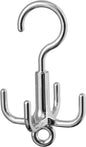 Unomor 4-Claw Rotating Hook Swivel Coat Hat Hook 360 Degree Multi-Purpose Belt Hanger for Clothes Bags Scarves Home Storage Organization