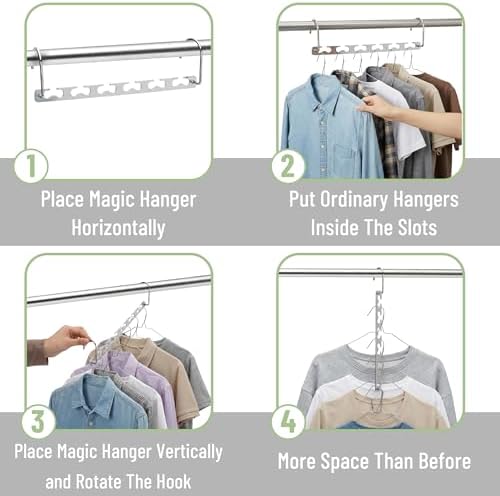 Mr. Pen- Metal Space Saving Hangers for Clothes, 8 Pack, 6 Slots - Image 5