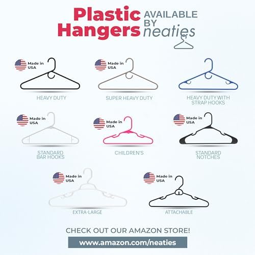 Heavy Duty Clothes Hangers 6 Pack – Made in the USA – 8lb Capacity Plastic Hangers for Adult Clothing – Durable for Pants, Coats, Jackets, or Jeans – Blue - Image 7