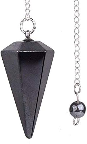 Faceted Mixed gemstone crystal pendulum point reiki chakra pendant bead Chain 6''