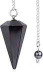 Faceted Mixed gemstone crystal pendulum point reiki chakra pendant bead Chain 6''