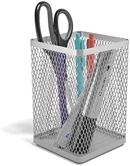 TRU RED Stackable Wire Mesh Jumbo Pencil Holder, Silver, 3-Pack by TRURED