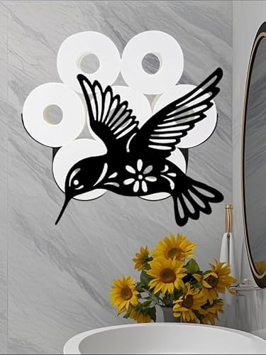 Hummingbird Toilet Tissue Holder,Animal Paper Holders,Decorative Metal Papers Holder,Funny Toilet Animal Storage for Bathrooms,Bathroom Paper Organizer for Extra 8 Rolls Wall Mounted Art Decor by Ahbuohe