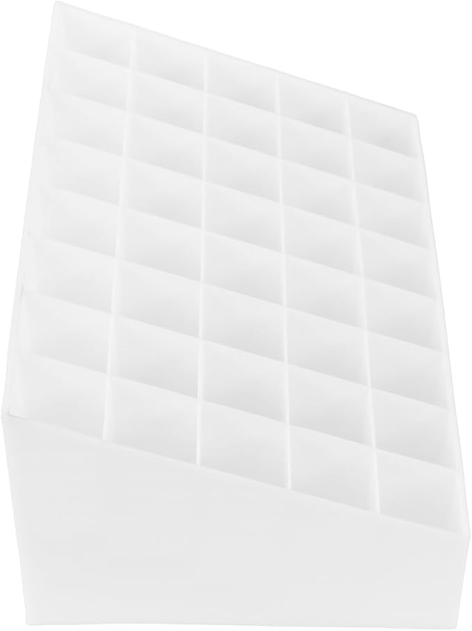 Cabilock 40 Slot White Plastic Lipstick Organizer Makeup Storage Stand Cosmetic Display Case for Vanity Table