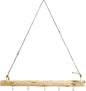 15 Inch 5 Hook Driftwood Wall Hanging Wall Mounted Jewelry Holder Decor Natural Wood Farmhouse Vintage Wooden Necklace Holder Branch Hooks with Jute Rope for Dried Flowers Keys Crafts Home