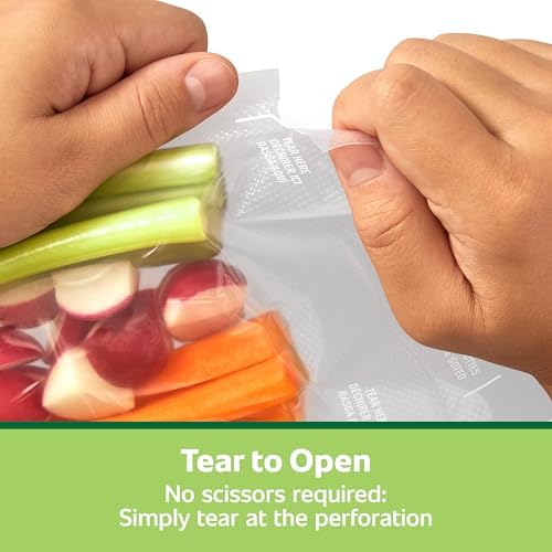 FoodSaver Quart Pre-Cut Vacuum Seal Bags, Easy Use Vacuum Storage Bags, Align to Seal and Tear to Open Vacuum Sealer Storage Bags, 43 Pack - Image 5