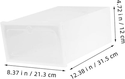 Levemolo 3pcs Thickened Plastic Shoe Box Stackable Storage Organizer for High Heels Sneakers Boots