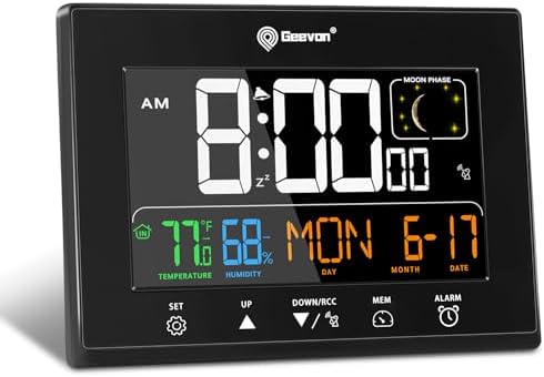 Geevon Digital Atomic Alarm Clocks with 2 USB Ports for Seniors Elderly by GEEVON
