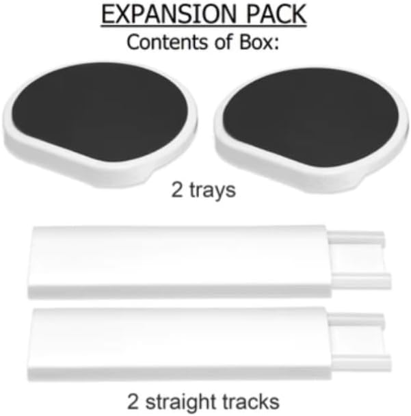 The Lazy Susan Revolution - Expansion Pack - Dark Gray - 2 Straight Tracks and 2 Trays. Does not Work Without the Lazy Susan Revolution Full Set (Sold Separately).