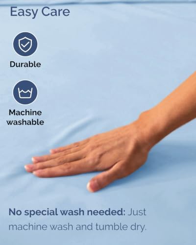 CGK Linens 2 Pack Extra Deep King Fitted Sheets - Light Blue - Image 6