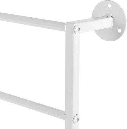 Wall Mounted Scarf Rack, 10 Tiers Display Ties & Scarf Storage Rack, Space-Saving Wrapping Paper Organizer Ribbon Holder Wall Display Rack for Flower Shops, Craft Room (White)