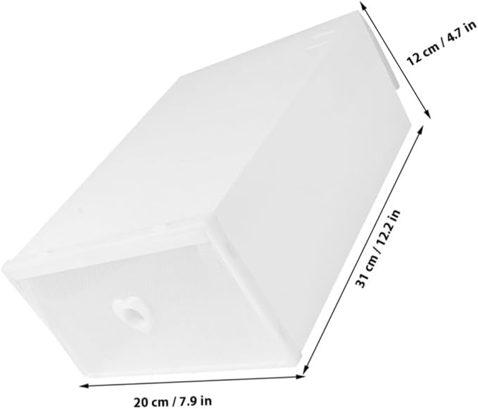 CHILDWEET 3pcs Thickened Pp Plastic Shoe Storage Boxes with Drawers, Dustproof and Moisture-resistant Organizer for High-heeled Shoes and Sneakers, 31×20×12cm, White, Stackable Closet