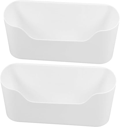 2pcs Adhesive Kitchen Shelves Wall-mounted Pantry Door Organizers Storage Box for Makeup Bathroom Wall Lid Holder