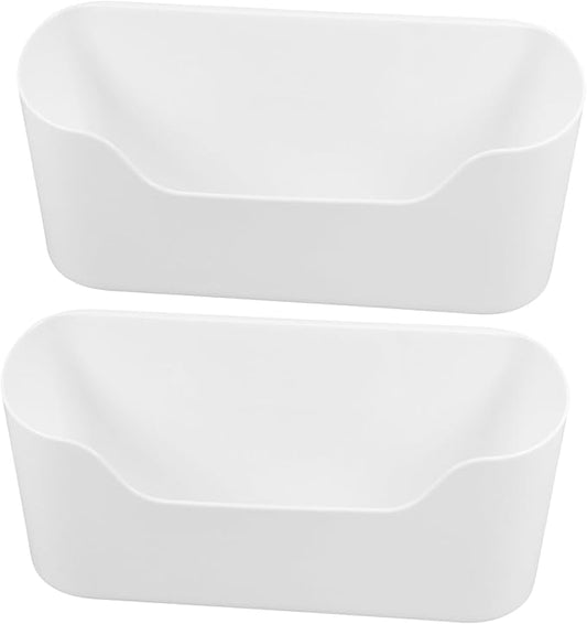 2pcs Adhesive Kitchen Shelves Wall-mounted Pantry Door Organizers Storage Box for Makeup Bathroom Wall Lid Holder