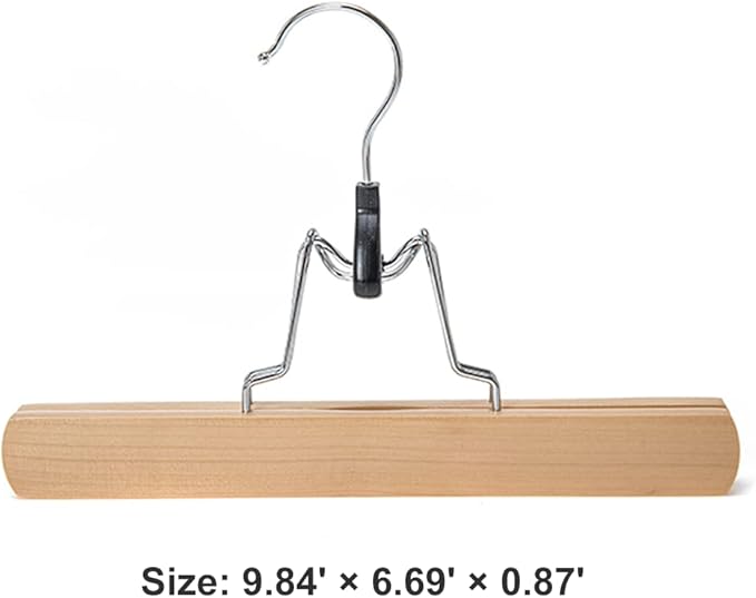 Wooden Skirt Hanger Wood Skirt Clip Non Slip 3 Pack Clothe Hanger Pant Hanger-Wooden