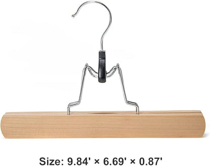 Wooden Skirt Hanger Wood Skirt Clip Non Slip 3 Pack Clothe Hanger Pant Hanger-Wooden