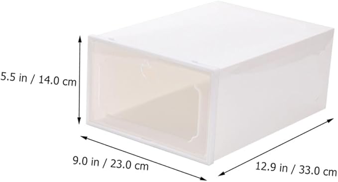 HEALLILY 6Pcs Transparent Creative Shoe Storage Box Plastic Container with Drawer Design for Easy Organization and Protection of Sneakers Stackable and