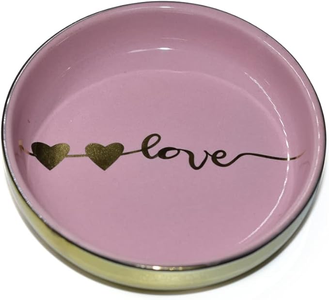 Ceramic Tray Love Dish Bowl Jewelry Holder Trinket Tray for Rings Earrings Necklace Organizer,Bridesmaid Christmas Birthday Gift for Women Girls