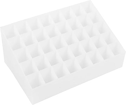 Cabilock 40 Slot White Plastic Lipstick Organizer Makeup Storage Stand Cosmetic Display Case for Vanity Table