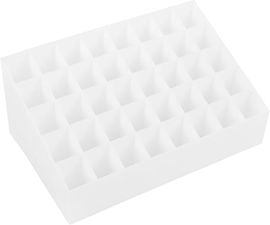 Cabilock 40 Slot White Plastic Lipstick Organizer Makeup Storage Stand Cosmetic Display Case for Vanity Table