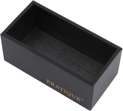 PRATIQUE Bamboo Drawer Organizer - Kitchen Utensil Organizer Silverware Tray Cutlery Holder，Office Desk Supplies and Accessories,5.9 * 3 * 2.6inch,Black