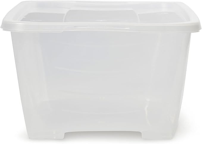 Life Story 6 Quart Small Rectangular Clear Plastic Lidded Storage Shoe Box for Home and Closet Organization, 4 Pack